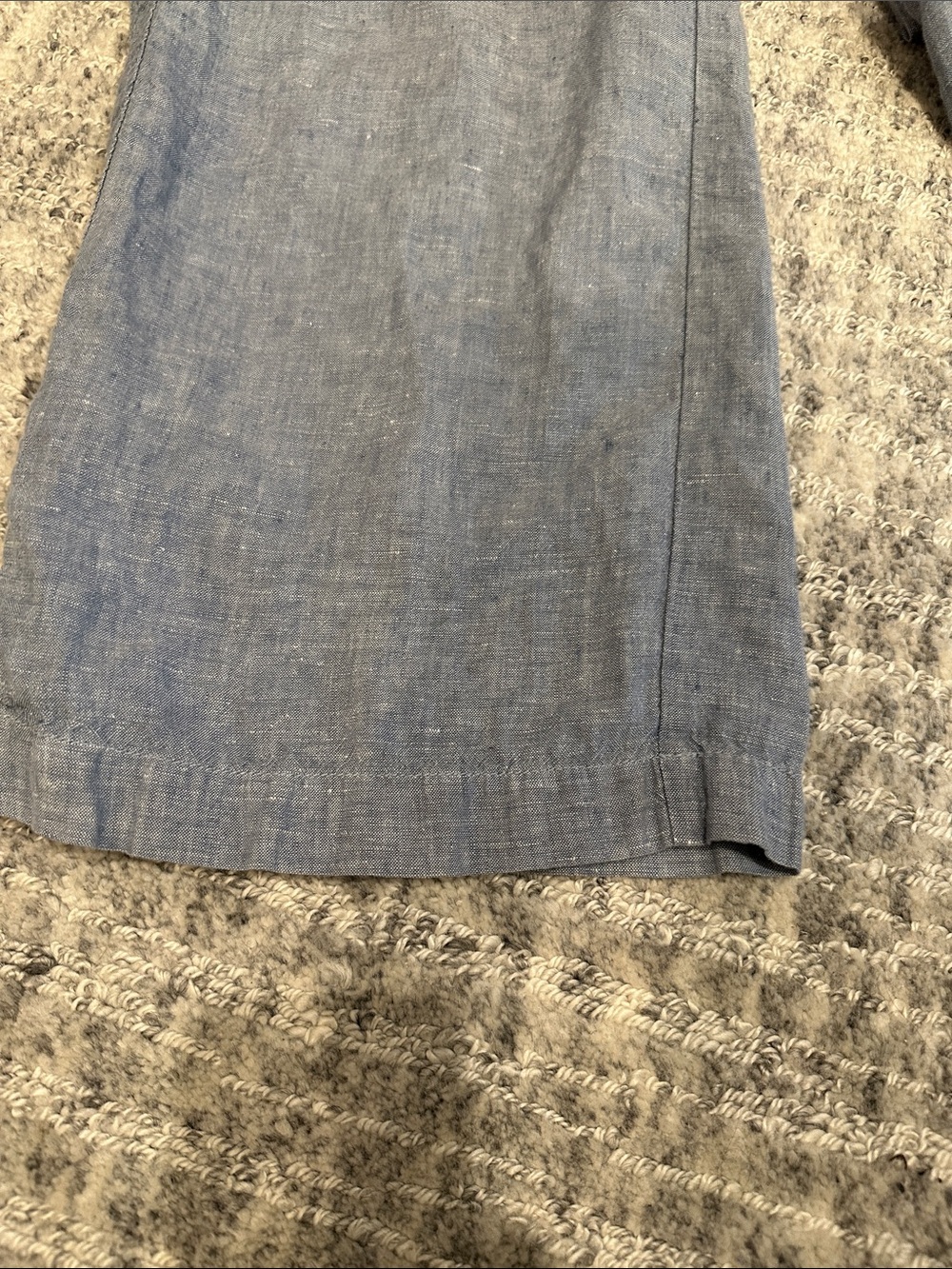 Athleta Chambray Blue Wide-Leg Drawstring Linen-Blend Pants - Picture 4 of 5
